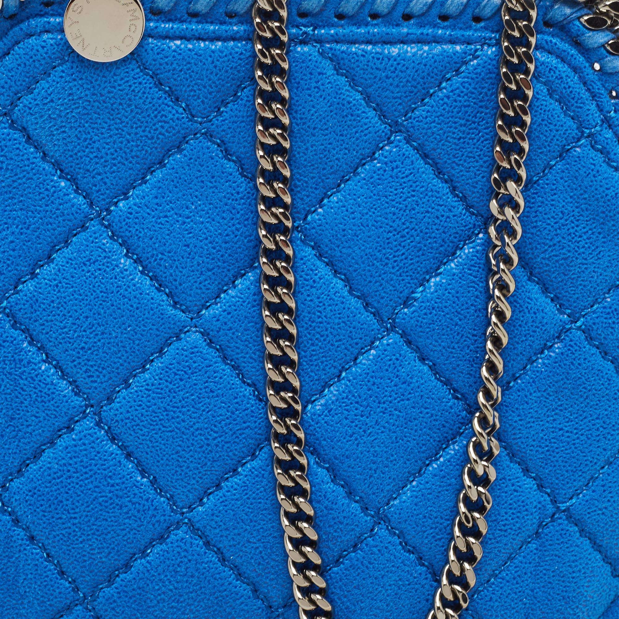 Stella McCartney Blue Faux Leather Mini Falabella Crossbody Bag 2