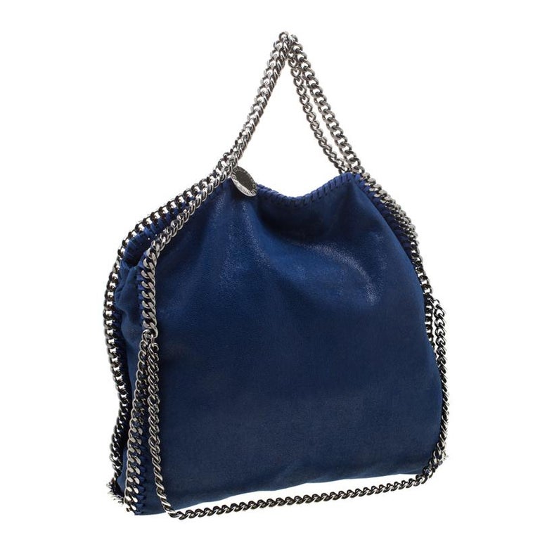 Stella McCartney Blue Faux Leather Small Falabella Tote For Sale at 1stdibs