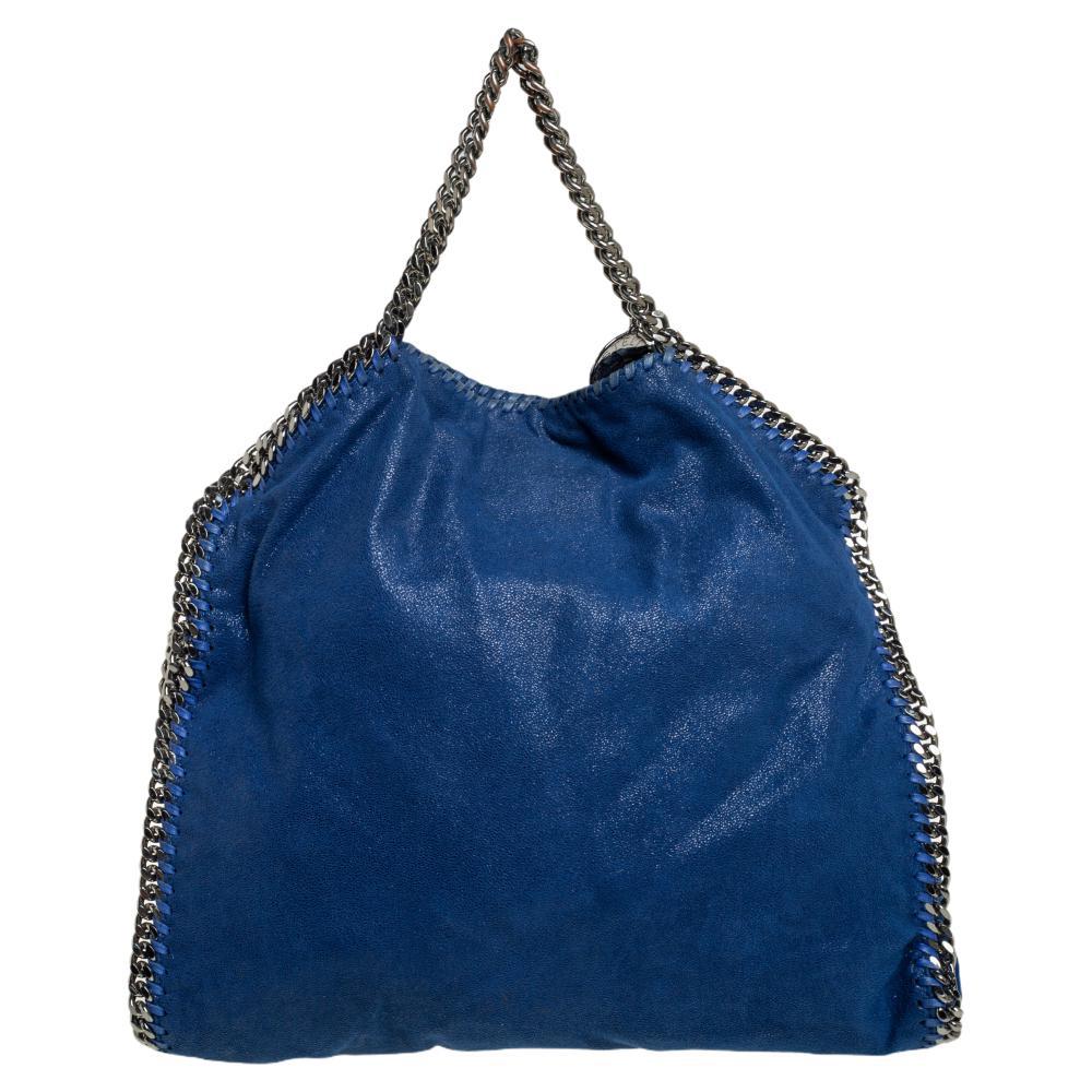 Women's Stella McCartney Blue Faux Leather Small Falabella Tote