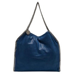 Stella McCartney - Petit sac cabas Falabella bleu en faux daim