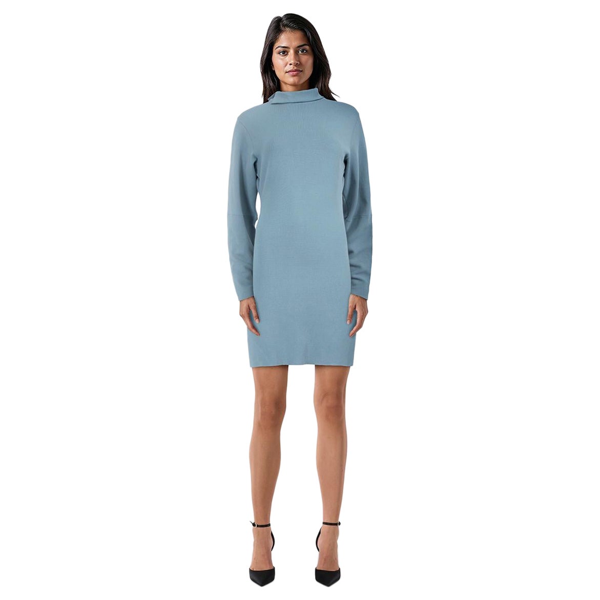 Stella McCartney Vestido de punto azul de manga larga Talla L