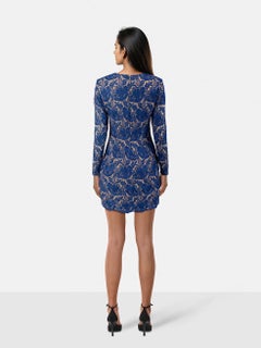 Stella McCartney Blue Lace Long Sleeves Dress Size S
