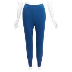 STELLA MCCARTNEY, pantalon harem bleu minimaliste à taille élastique courte