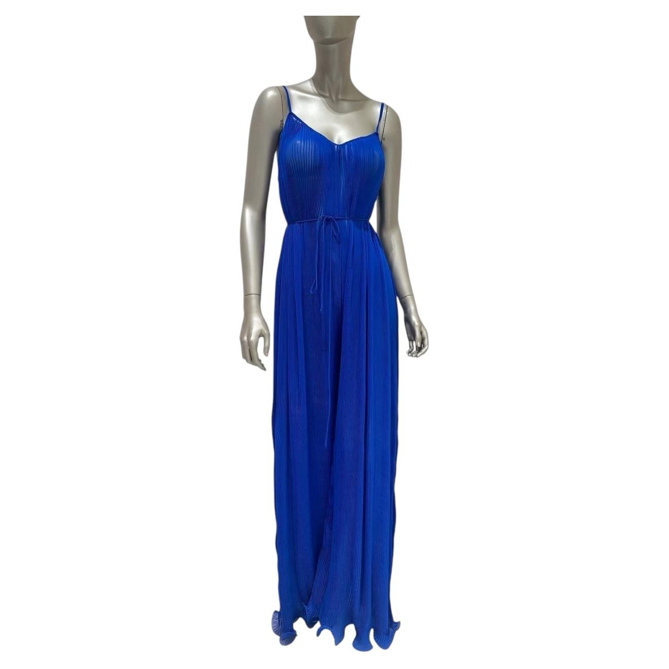 Stella McCartney Blau Plissee Maxi Kleid sz.38 im Angebot