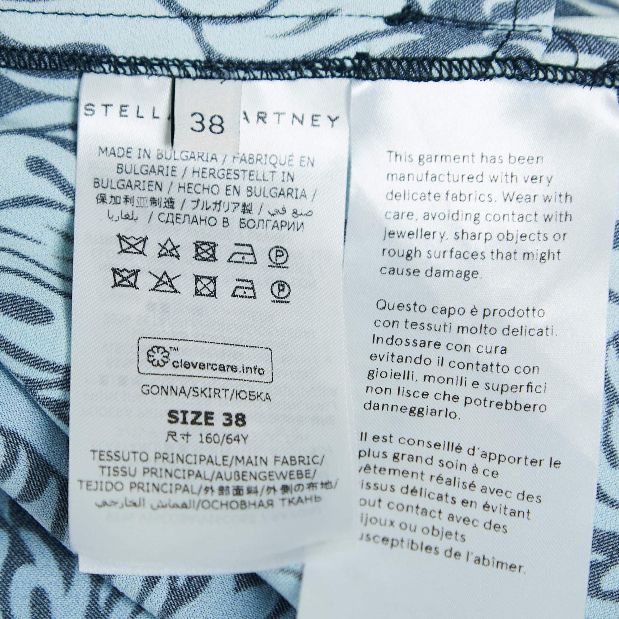 Stella McCartney Falda Midi Estampada Azul S en venta 1