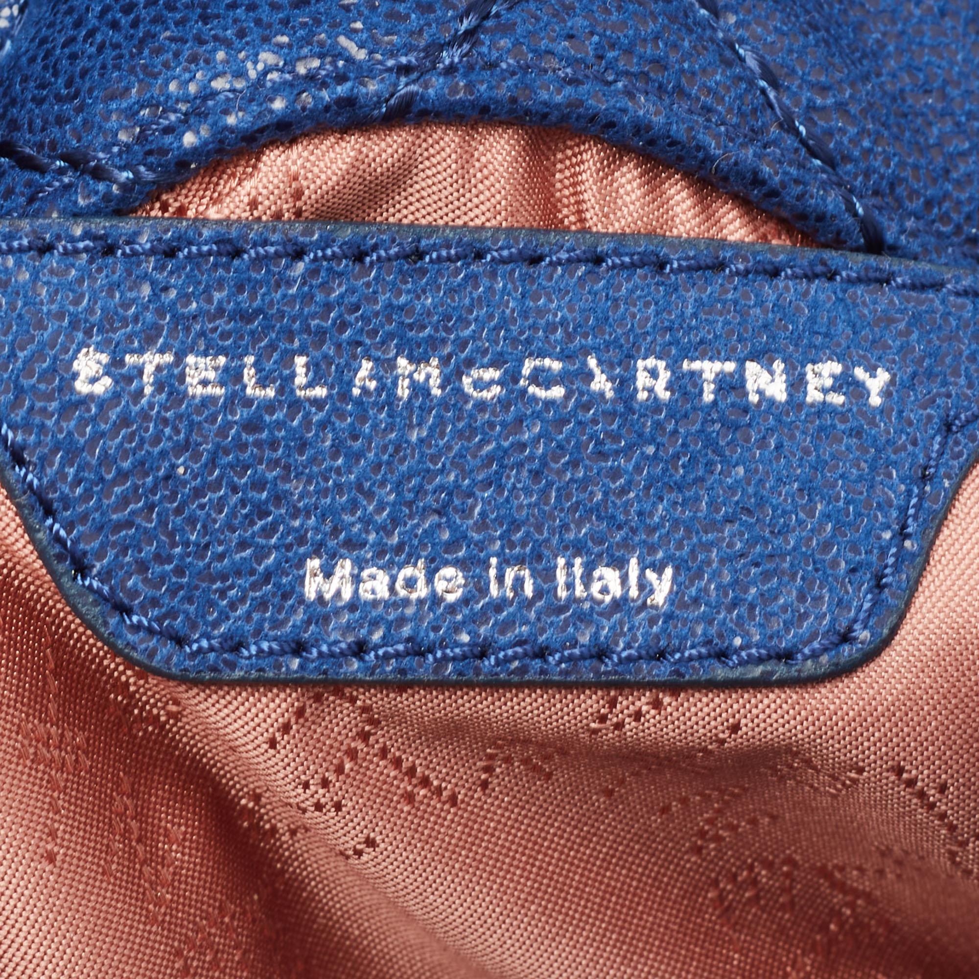 Stella McCartney Blue Quilted Faux Suede Falabella Flap Shoulder Bag 3