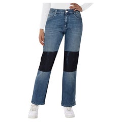 Stella McCartney Blue Sequin Patch Detail Jeans Size L