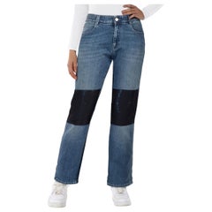 Stella McCartney Blue Sequin Patch Detail Jeans Size L