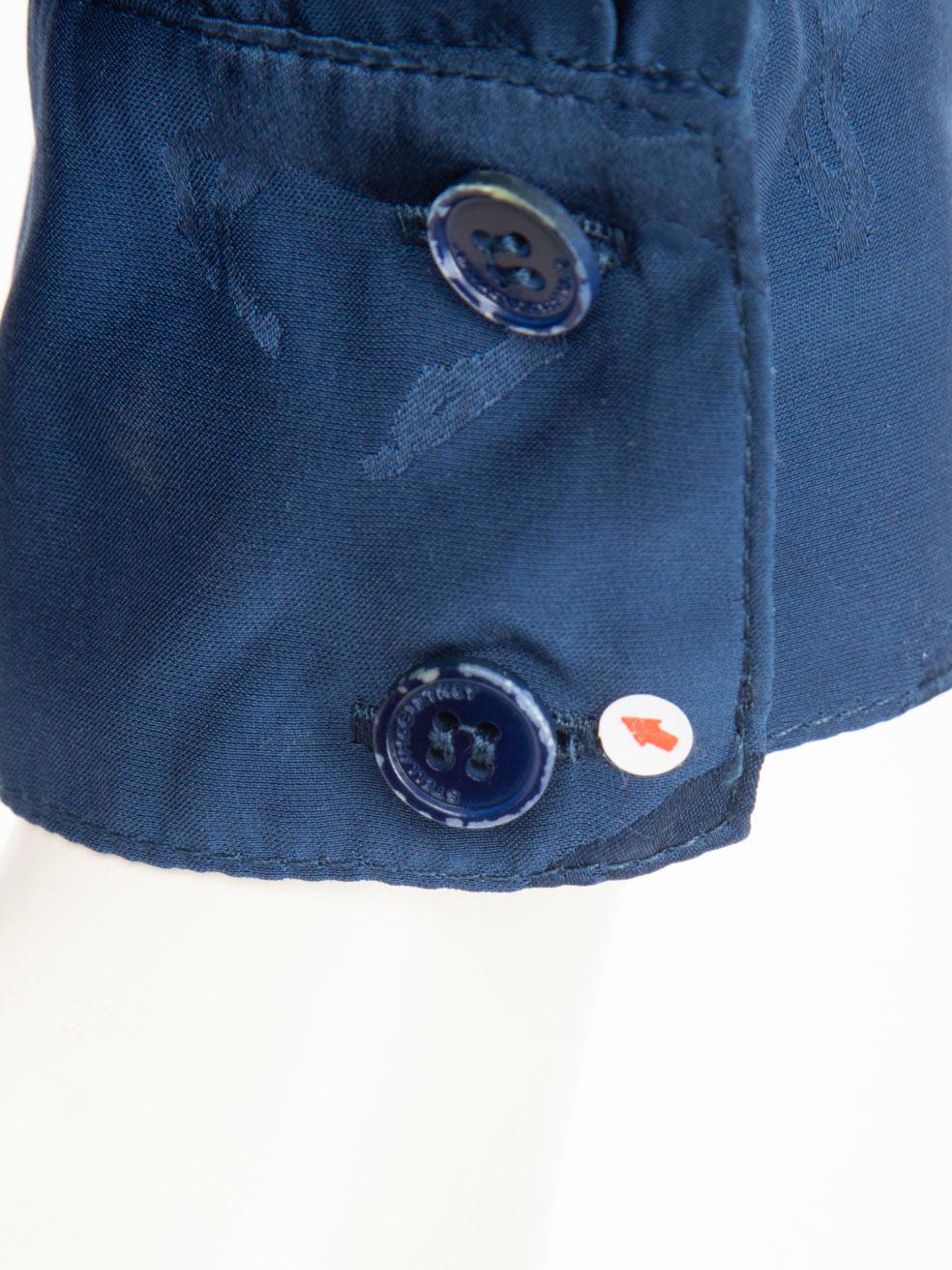 Stella McCartney, camicetta in seta blu con stampa di cavalli, taglia M. 1