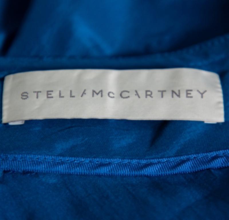 Stella McCartney Blue Silk Tapered Leg Trousers M For Sale 1