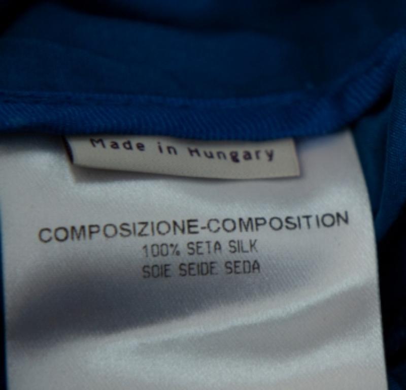 Stella McCartney Blue Silk Tapered Leg Trousers M For Sale 2