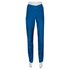 Stella McCartney Blue Silk Tapered Leg Trousers M