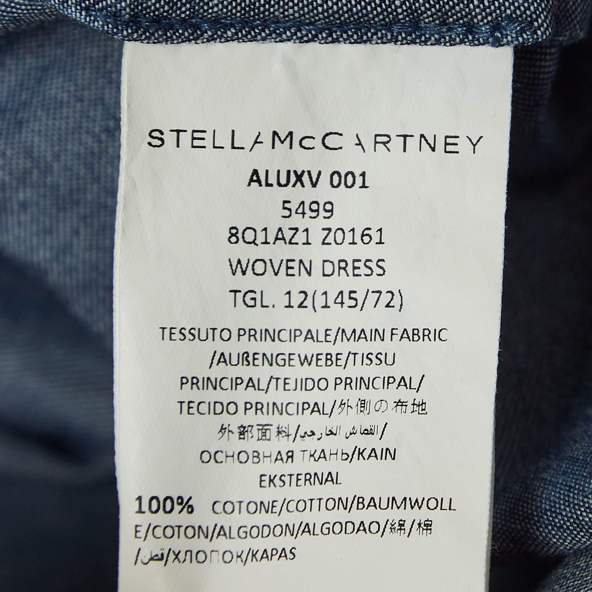 Stella McCartney - Robe chambray bleue avec détails fumés (12 ème siècles) Unisexe en vente