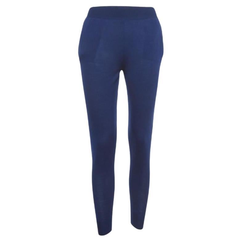 Stella McCartney Joggers de lana azul con cintura elástica S