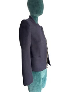 Stella McCartney Blue Wool Jacket with Chain detail