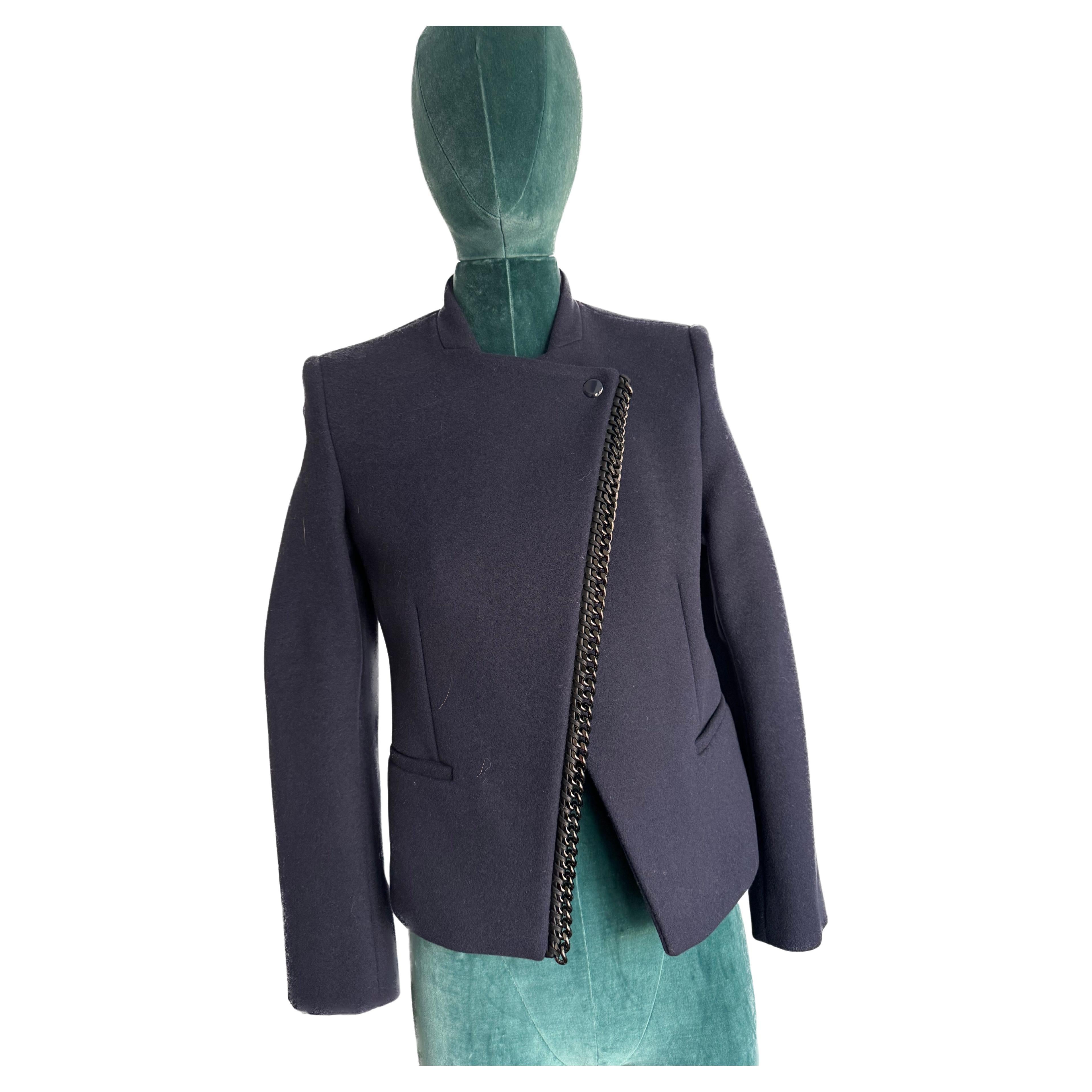 Stella McCartney Blue Wool Jacket with Chain detail  For Sale