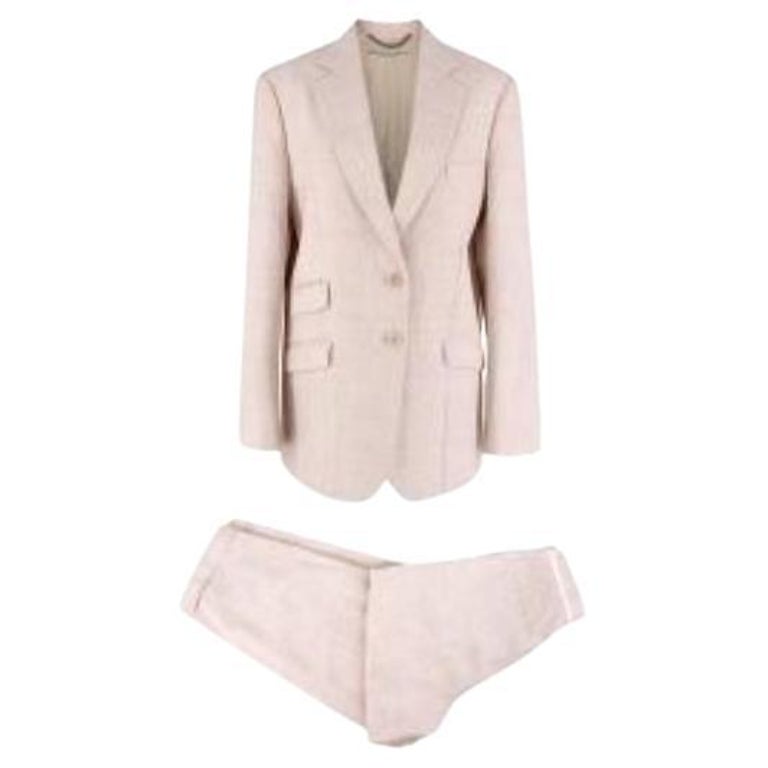 Stella McCartney - Costume croisé tailleur rose pâle En vente sur 1stDibs