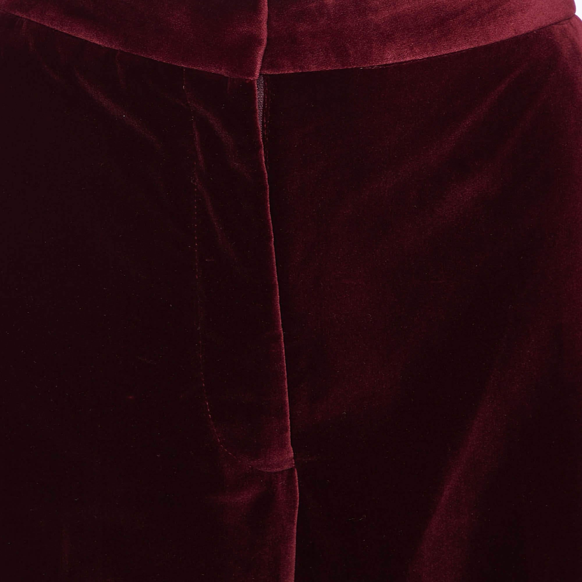 Nero Stella McCartney Pantaloni a gamba dritta in velluto bordeaux M. I. in vendita