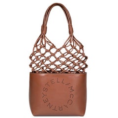 Stella McCartney Brown Alter Nappa Small Logo Knot Tote
