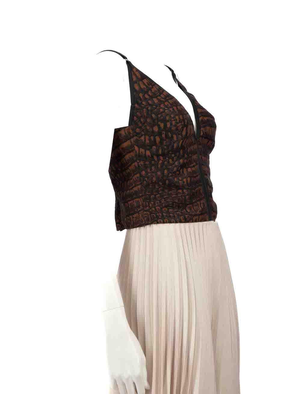 CONDITION is Very good. Hardly any visible wear to top is evident on this used Stella McCartney designer resale item.
 
 
 
 Details
 
 
 Brown
 
 Polyester
 
 Top
 
 Crocodile pattern
 
 Sleeveless
 
 Adjustable shoulder straps
 
 Cropped
 
 Back