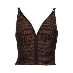 Stella McCartney Brown Animal Print Jacquard Top Size L