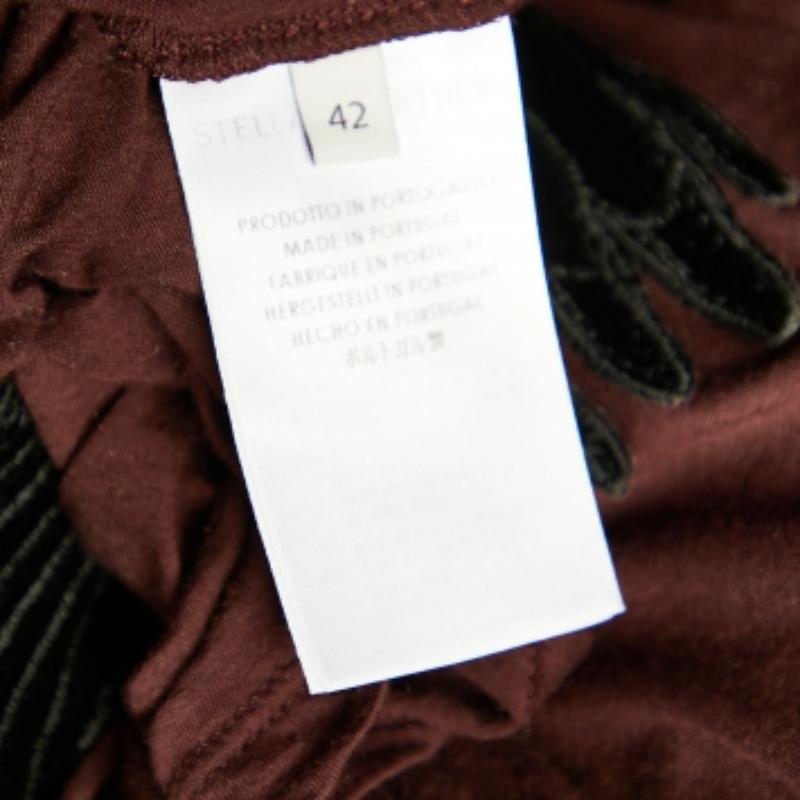 Black Stella McCartney Brown Cotton Eagle Embroidered Blouse M For Sale