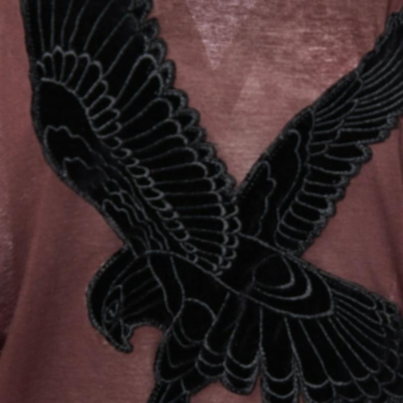 Women's Stella McCartney Brown Cotton Eagle Embroidered Blouse M For Sale