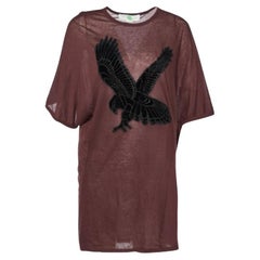 Stella McCartney Brown Cotton Eagle Embroidered Blouse M