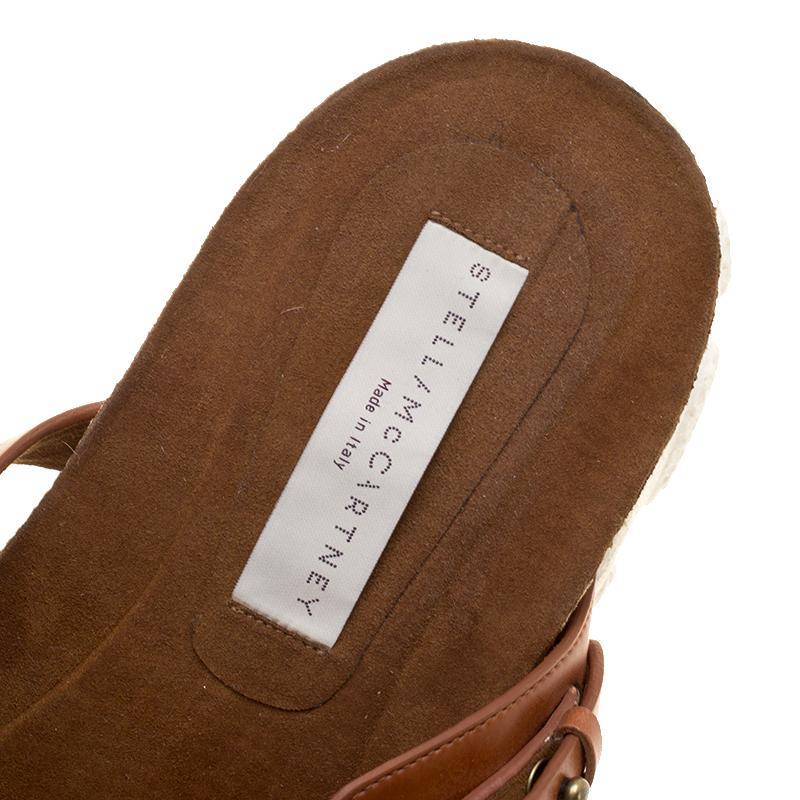 Stella McCartney Brown Faux Leather Altea Platform Slides Size 39 2