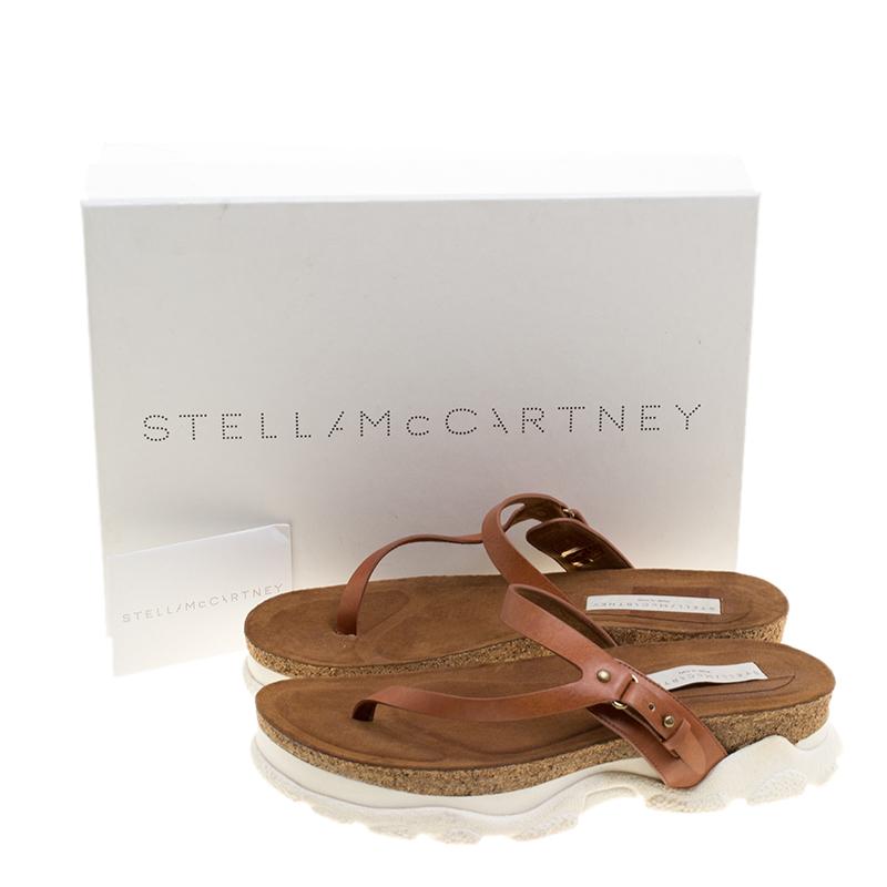 Stella McCartney Brown Faux Leather Altea Platform Slides Size 39 3