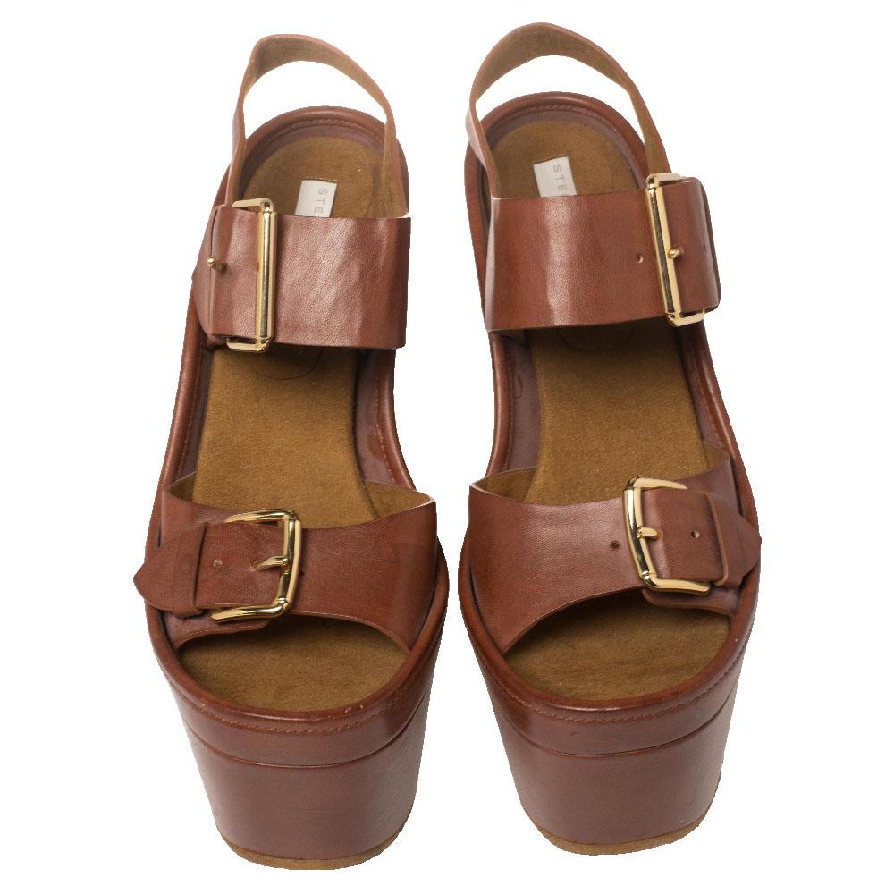 brown block heel platform sandals