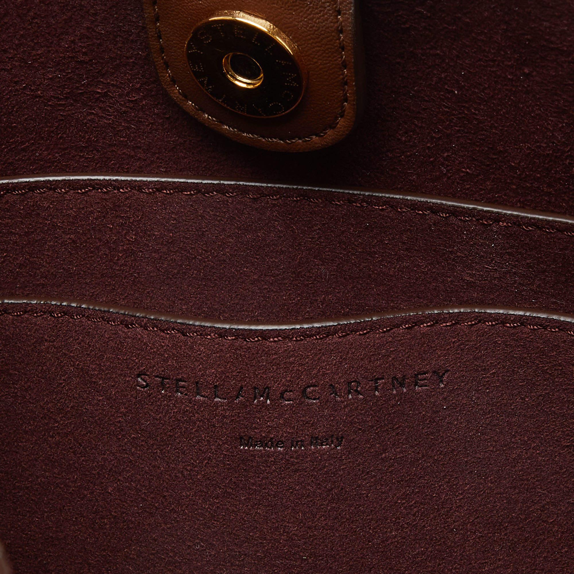 Stella McCartney Brown Faux Leather Stella Logo Crossbody Bag 3
