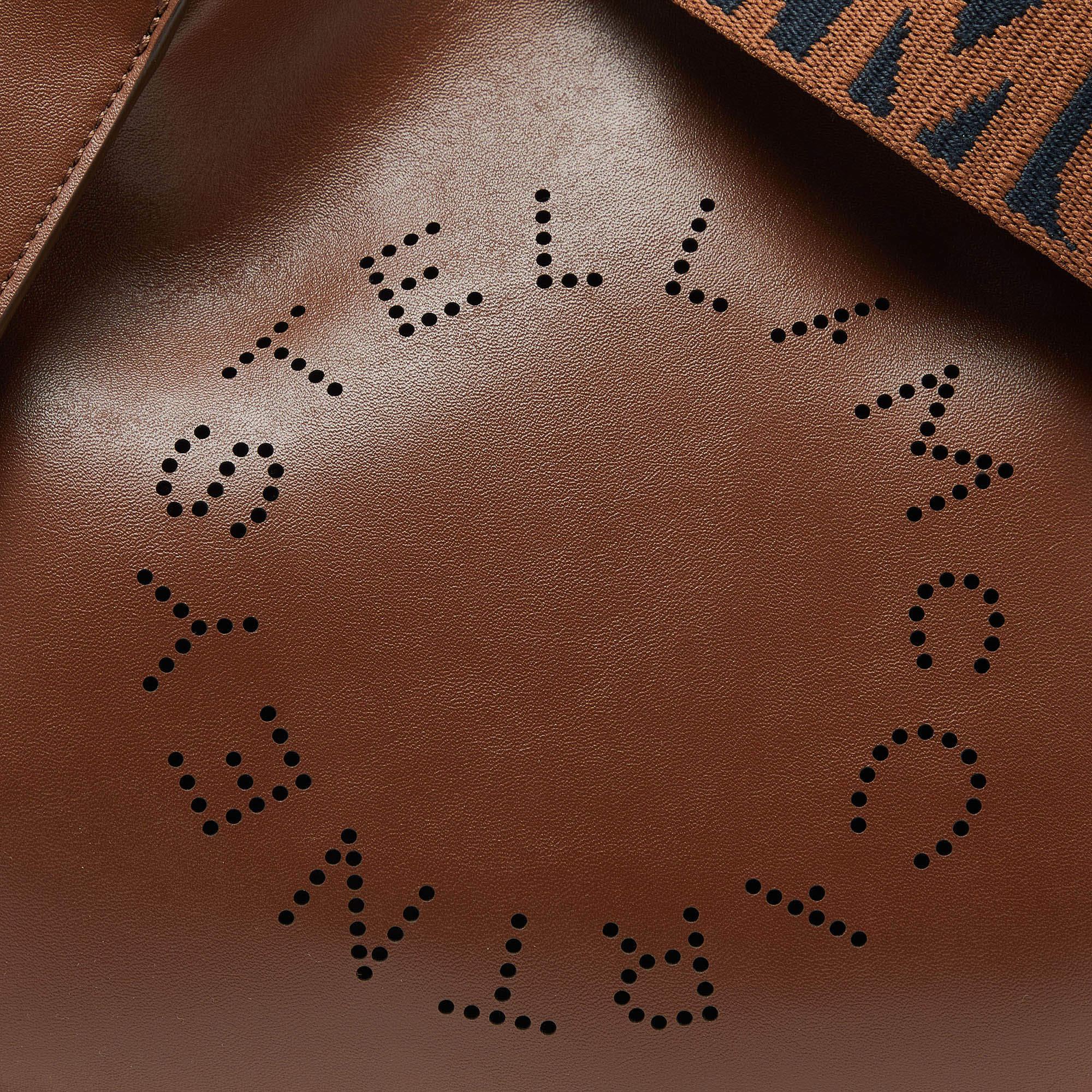 Stella McCartney Brown Faux Leather Stella Logo Crossbody Bag 5