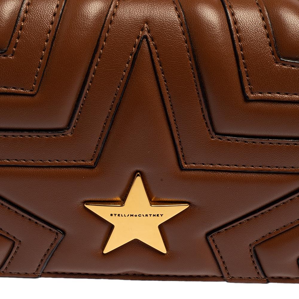 Stella McCartney Brown Faux Leather Stella Star Crossbody Bag 4