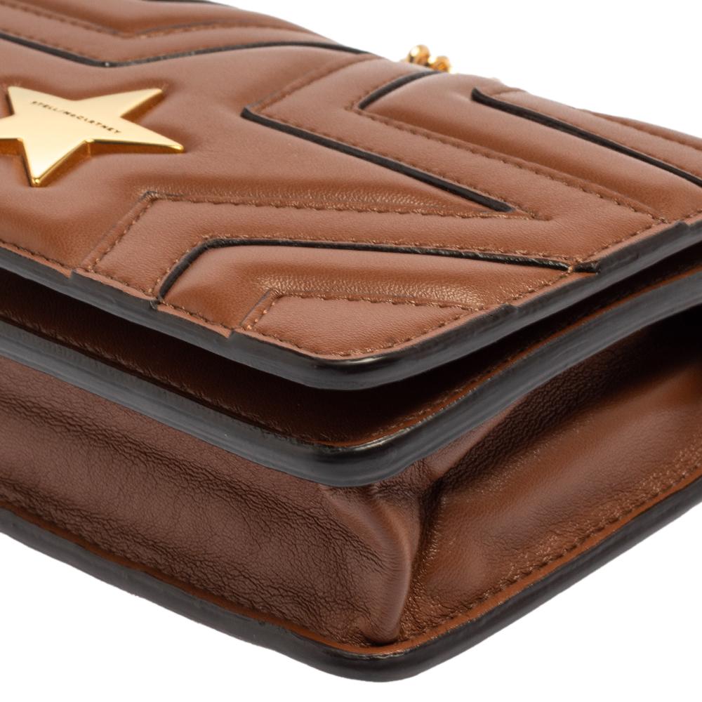 Women's Stella McCartney Brown Faux Leather Stella Star Crossbody Bag