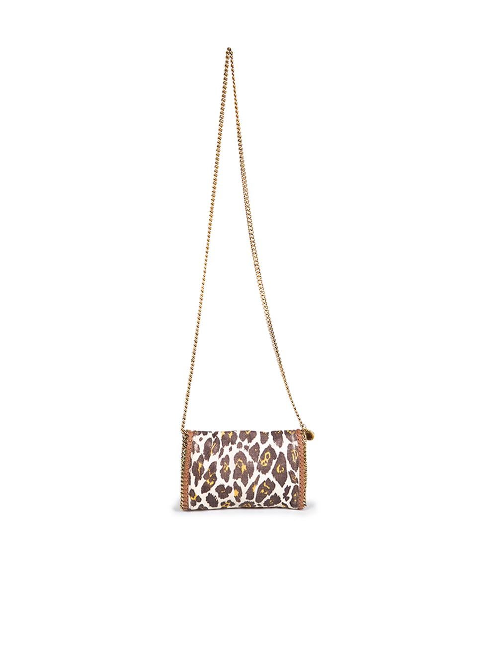 Stella McCartney Brown Leopard Mini Crossbody Bag In Good Condition For Sale In London, GB