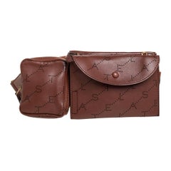 Stella McCartney Brown Monogram Faux Leather Utility Belt Bag