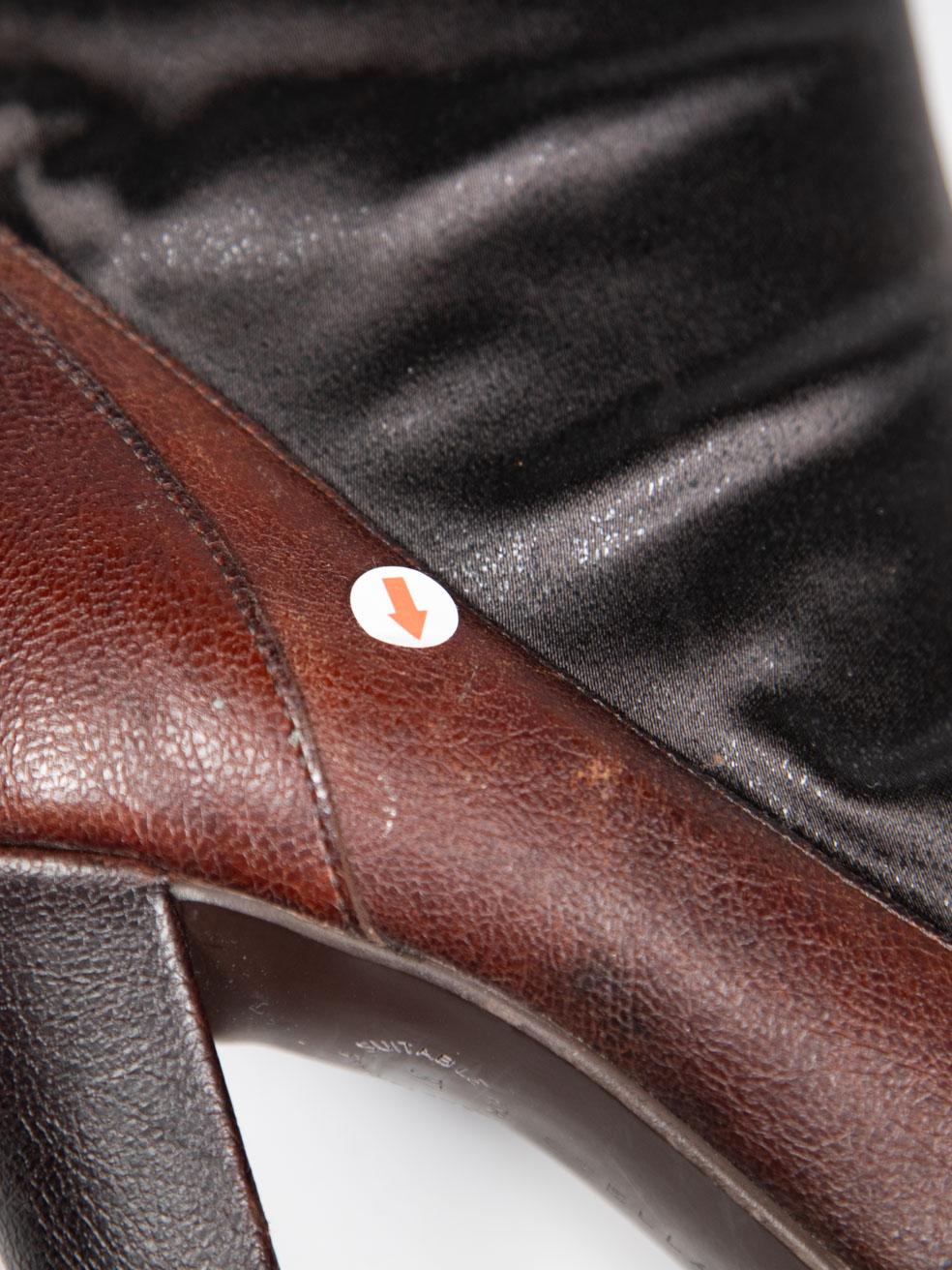 Stella McCartney Brown Bottes à talons hauts et à bouts carrés Taille IT 37 en vente 9