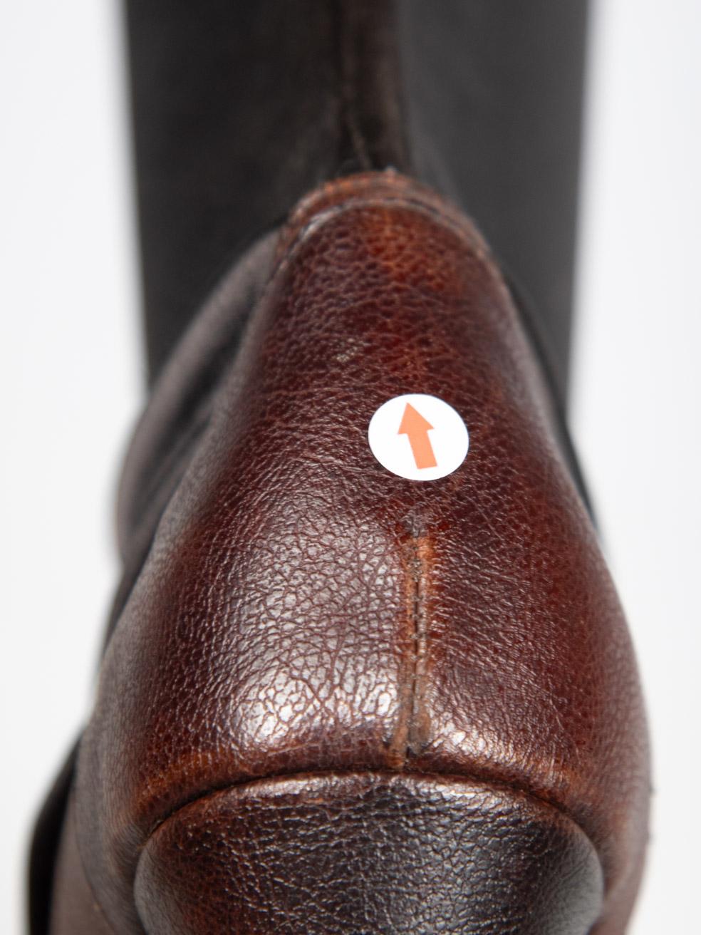 Stella McCartney Brown Bottes à talons hauts et à bouts carrés Taille IT 37 en vente 11