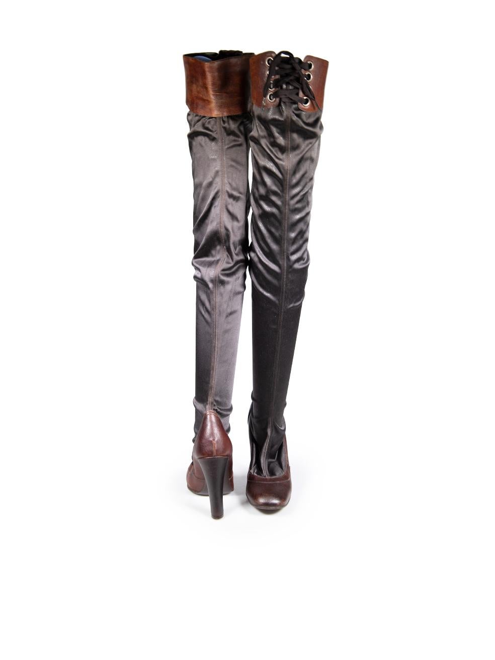 Noir Stella McCartney Brown Bottes à talons hauts et à bouts carrés Taille IT 37 en vente