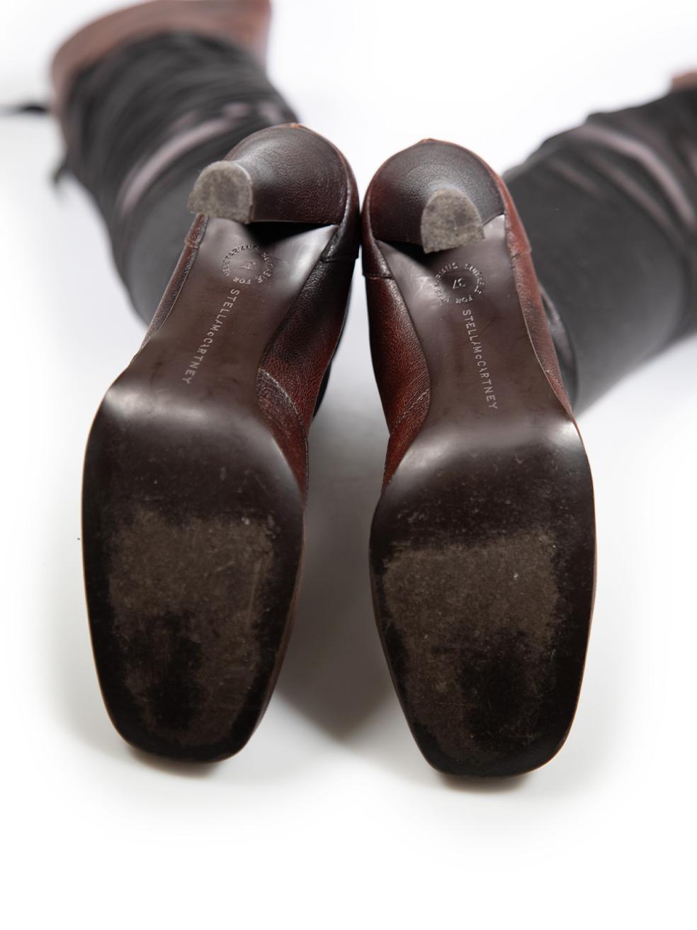 Stella McCartney Brown Bottes à talons hauts et à bouts carrés Taille IT 37 Bon état - En vente à London, GB