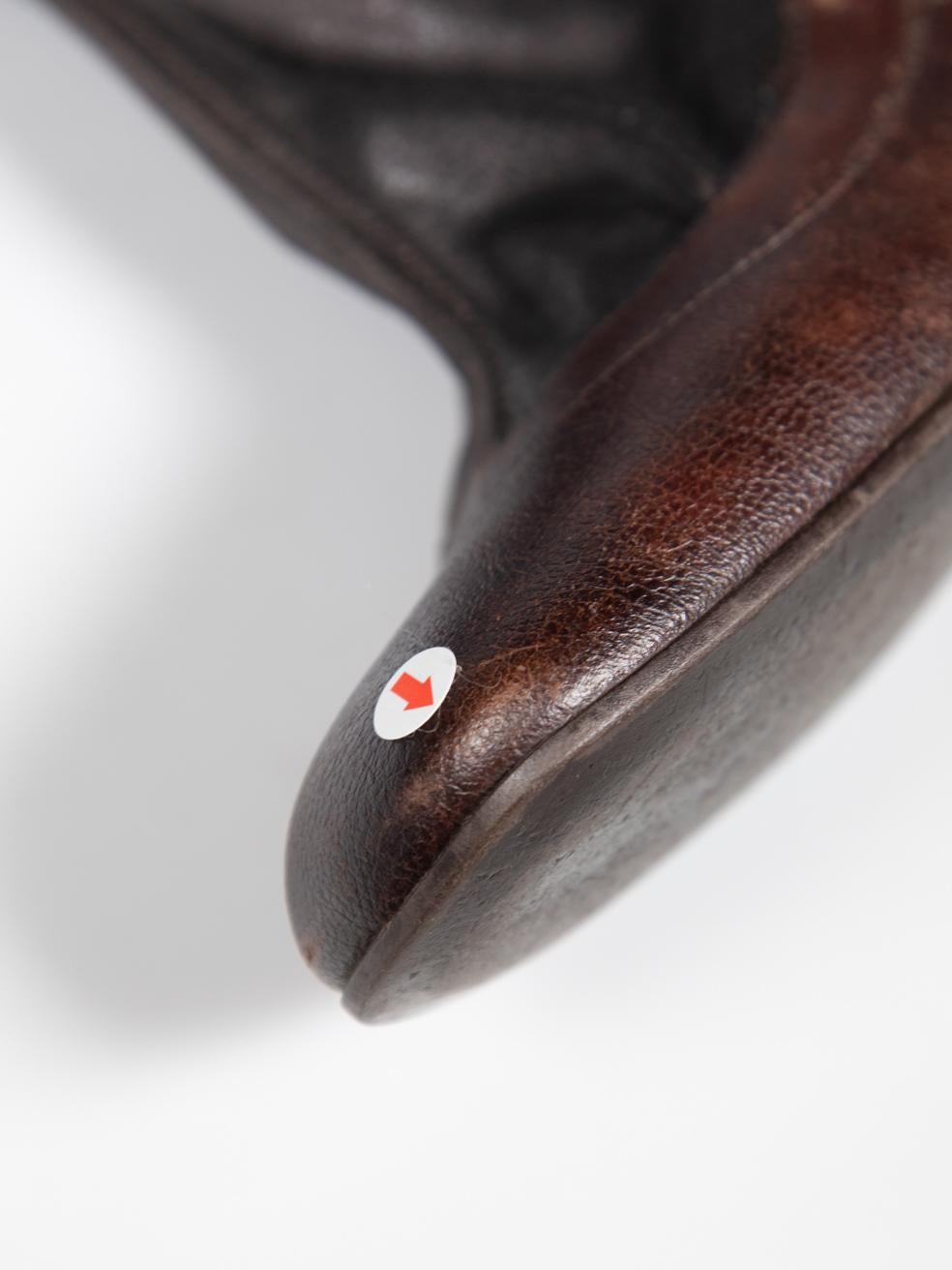 Stella McCartney, stivali con tacco alto a punta quadrata di colore marrone, misura IT 37 in vendita 4