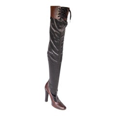 Stella McCartney Brown Square Toe High Heel Boots Size IT 37