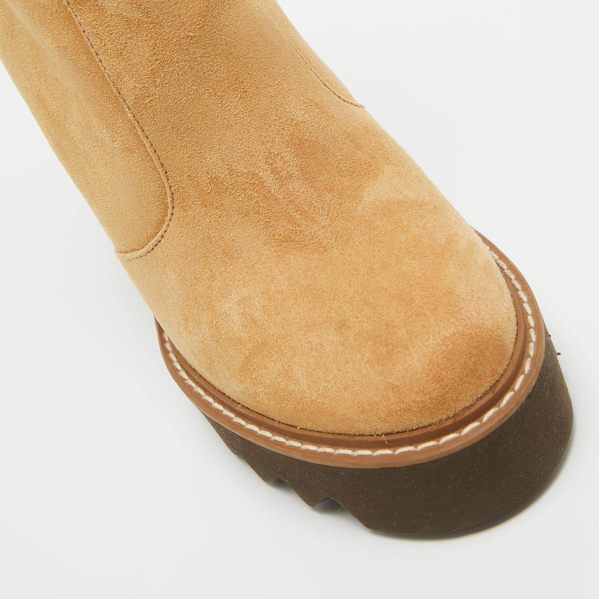 Stella McCartney Brown Suede Leana Wadge Ankle Boots Size 37 2