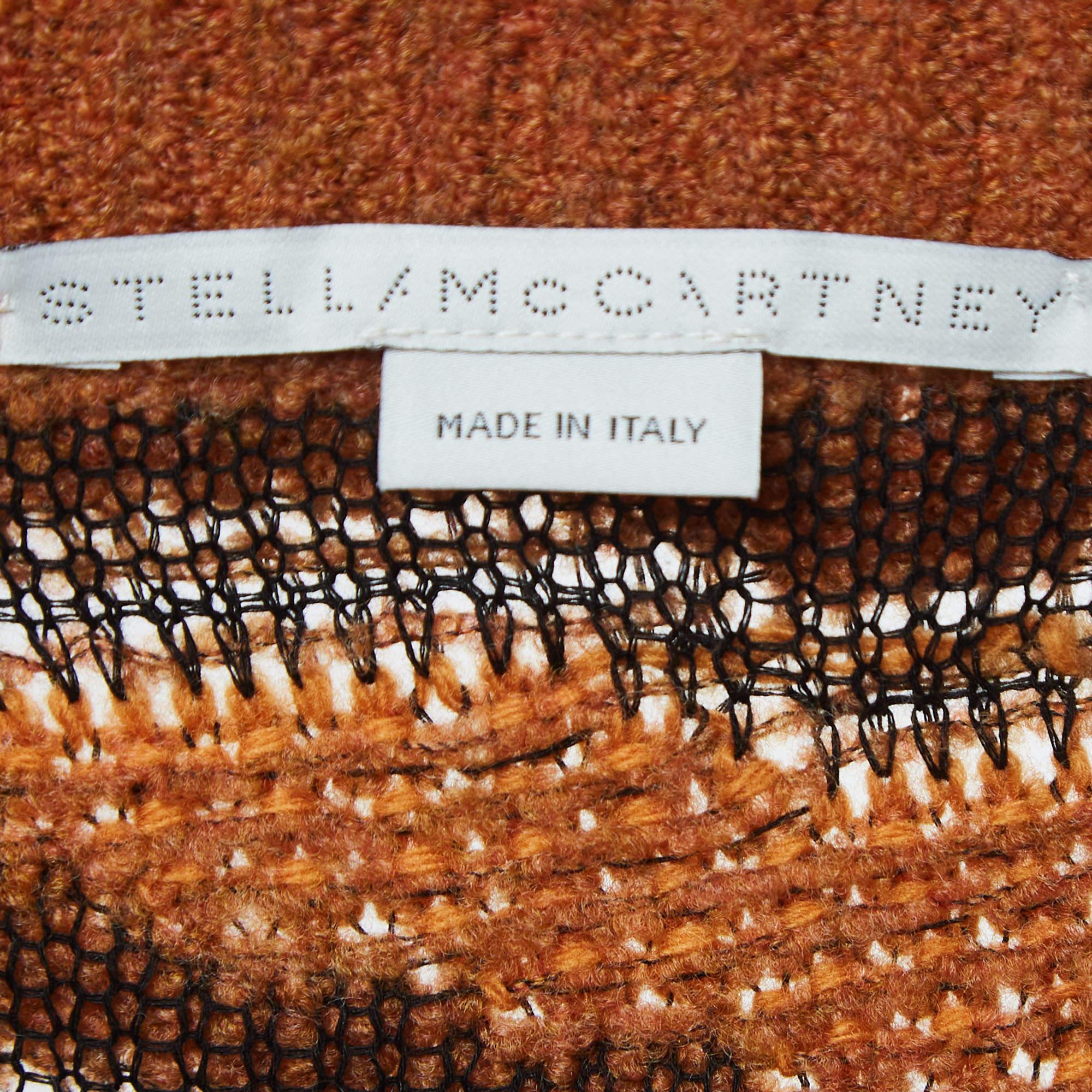 Women's Stella McCartney Brown Wool Tiger Intarsia Pencil Skirt M For Sale