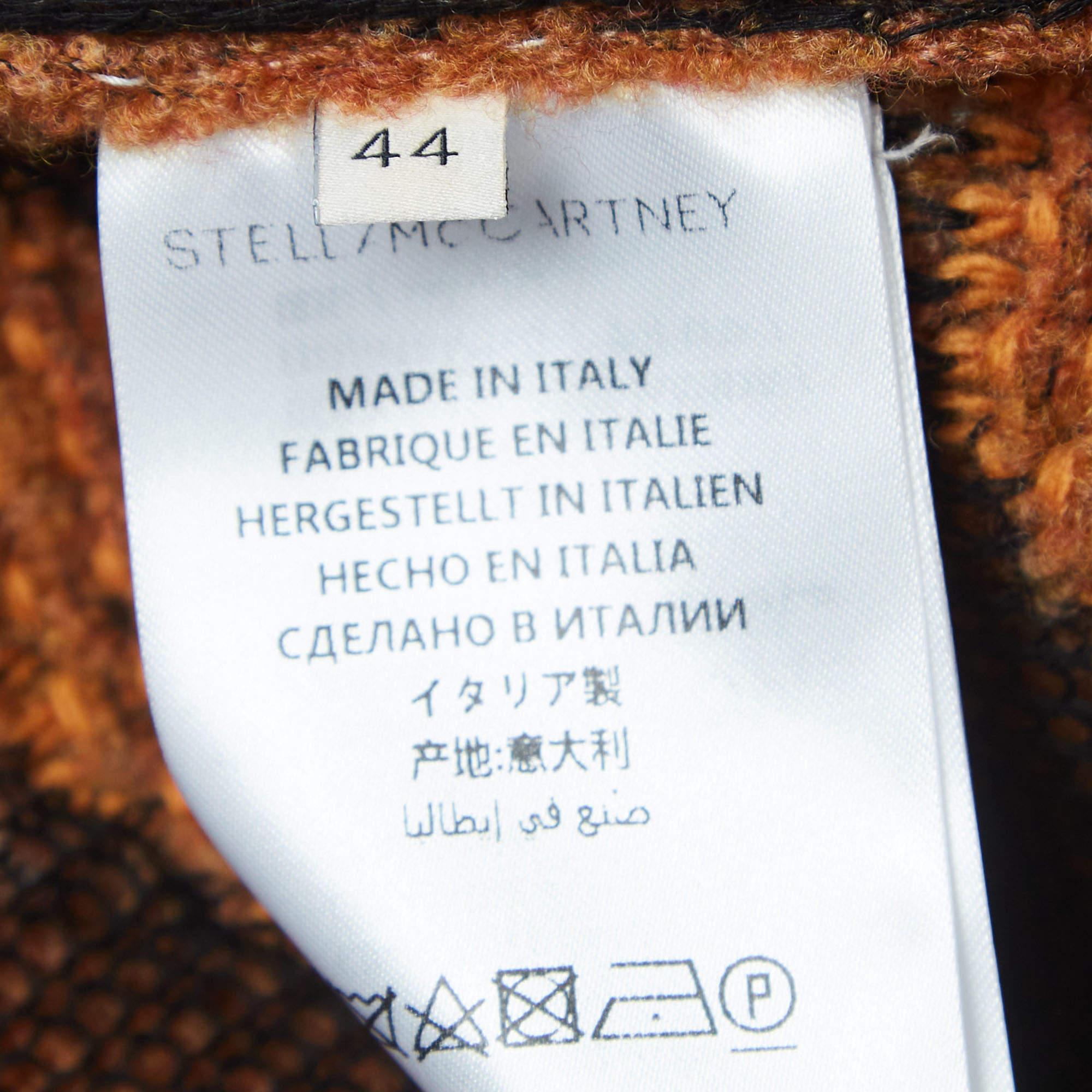 Stella McCartney Brown Wool Tiger Intarsia Pencil Skirt M For Sale 1