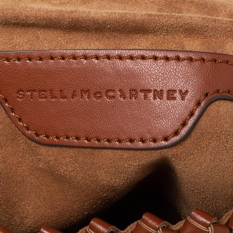 Stella McCartney Brown Woven Faux Leather Mini Brandy Becks Top Handle Bag  at 1stDibs