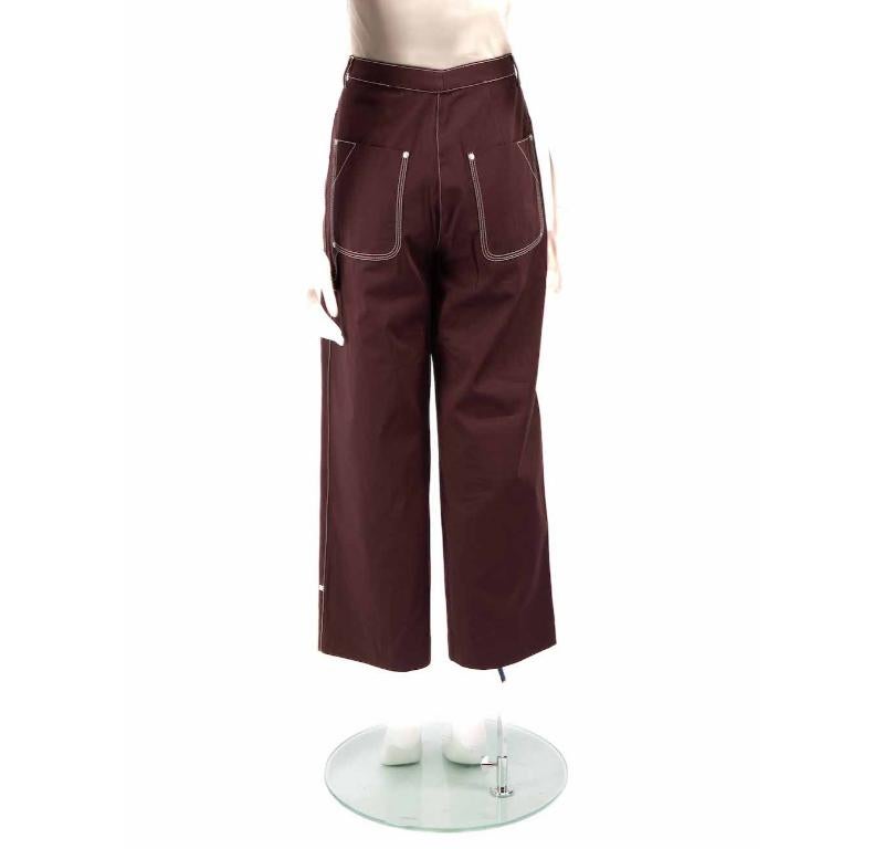 パンツ STELLA MCCARTNEY PANTS WITH BUCKLE Stella McCartney Burgundy Buckle Detail Trousers Size L at