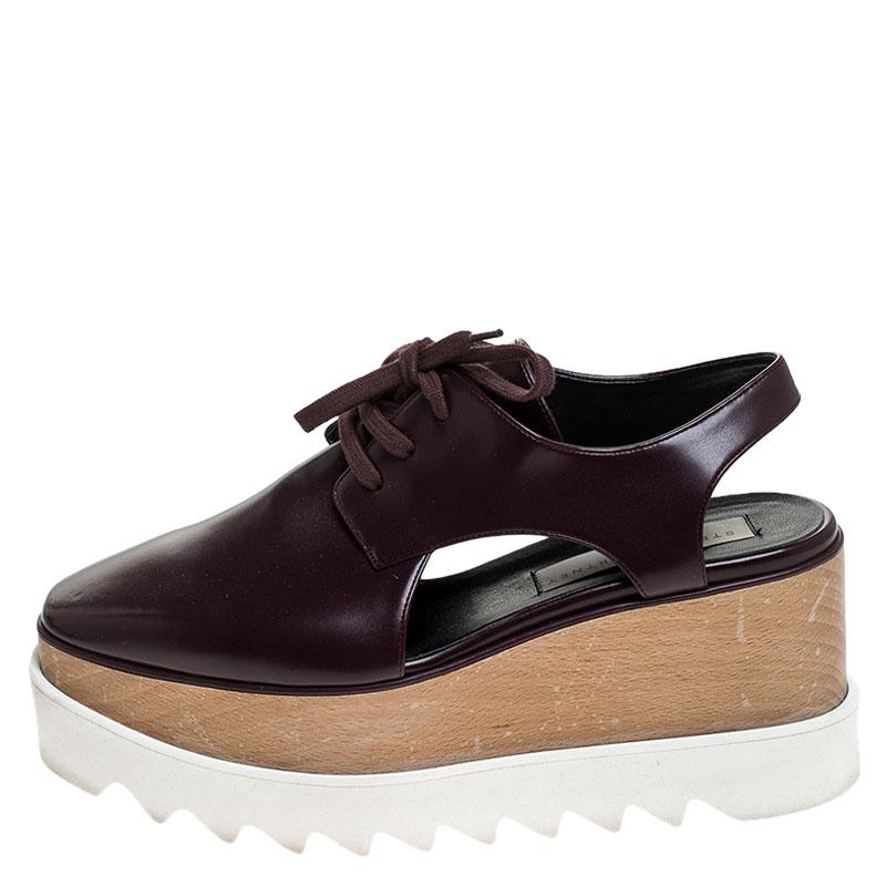 Stella McCartney's high style and unique fashion taste are proven with these Elyse Derby shoes. They are crafted from faux leather, detailed with cutouts and elevated on high platforms. Grab this pair today and let it help you express your fabulous