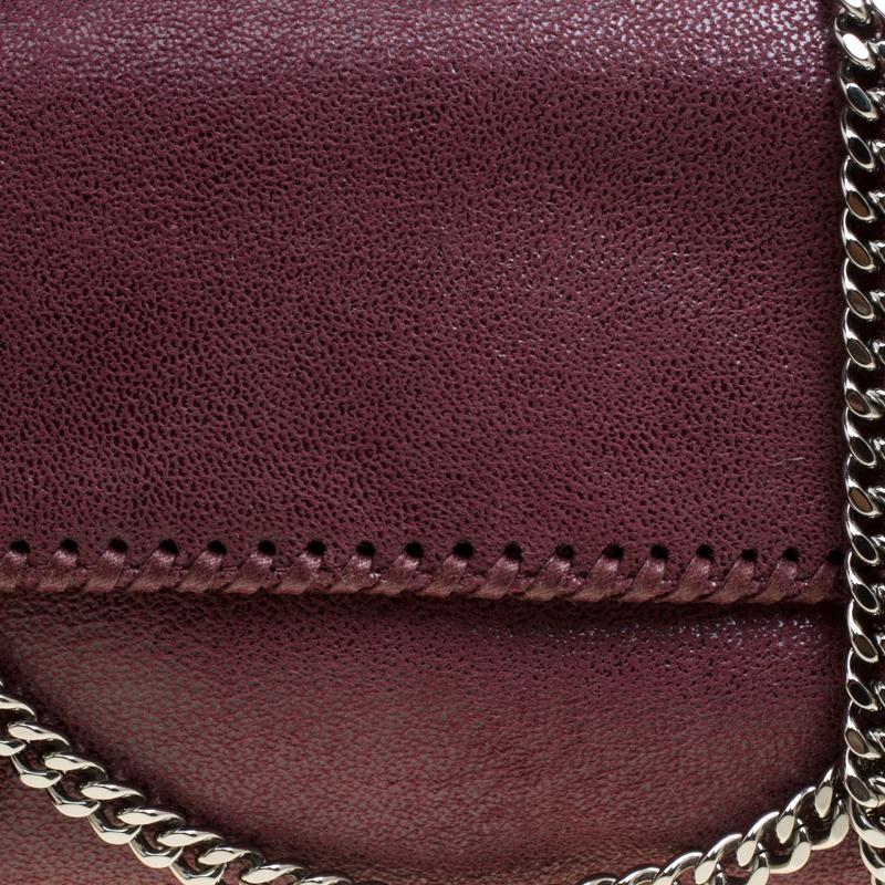 Stella McCartney Burgundy Faux Leather Falabella Shoulder Bag In Excellent Condition In Dubai, Al Qouz 2